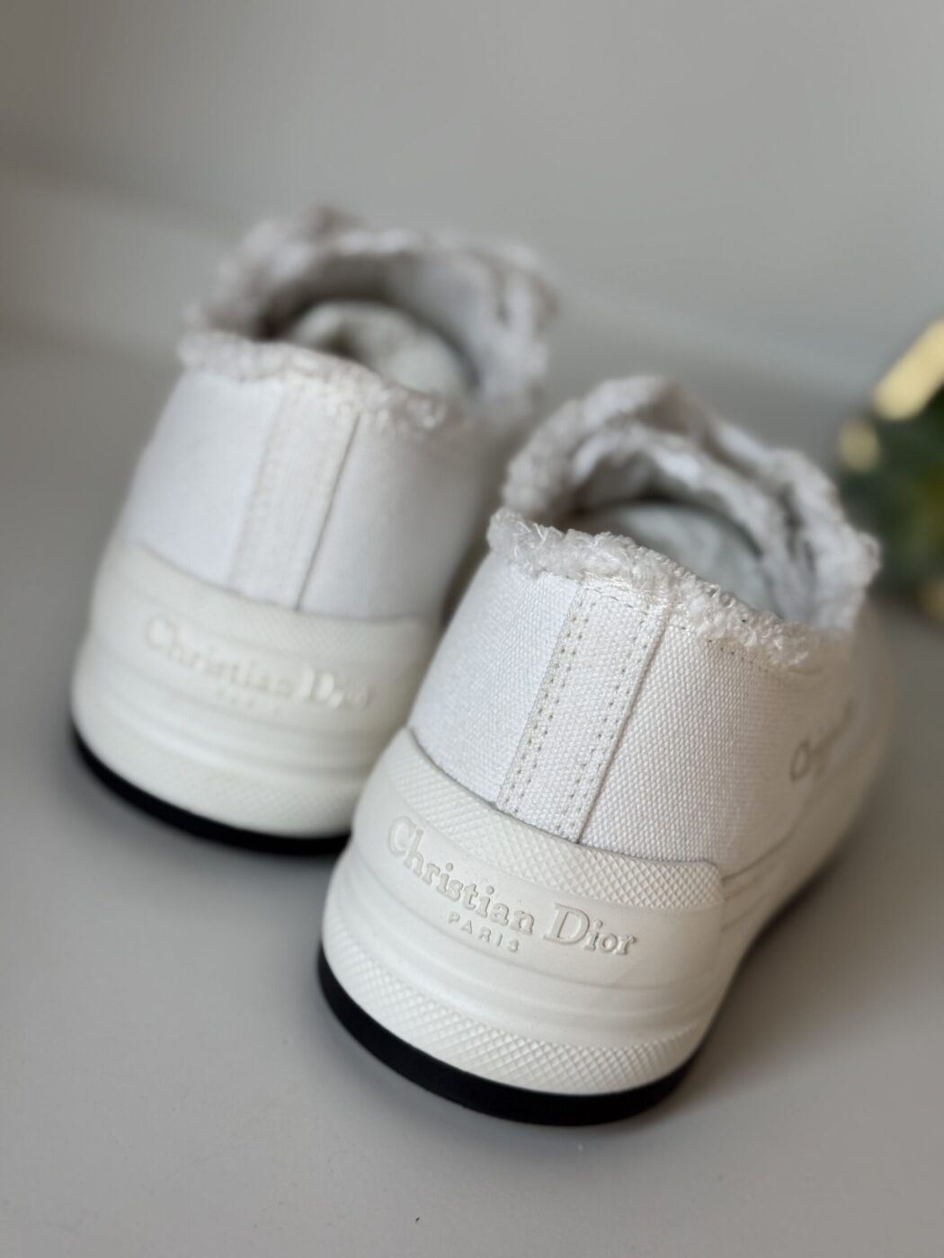 Christian Dior Frayed Canvas Sneakers Women 38.5 - Image 6
