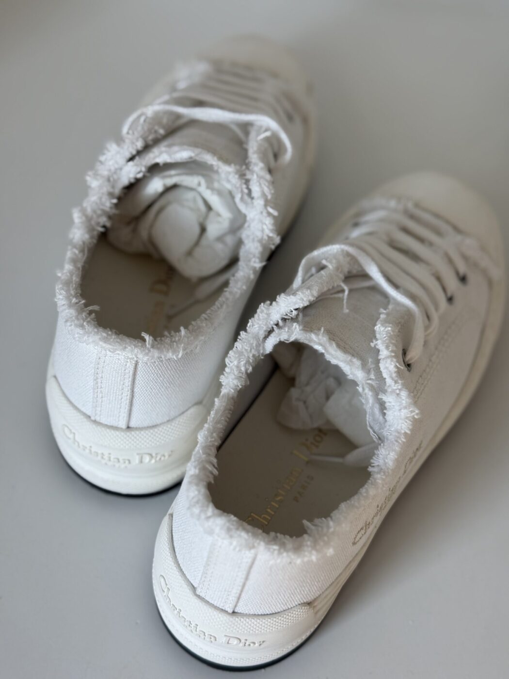 Christian Dior Frayed Canvas Sneakers Women 38.5 - Image 7