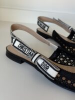 Dior Black Cannage Dior & Moi Slingback Flats 38 - Image 2