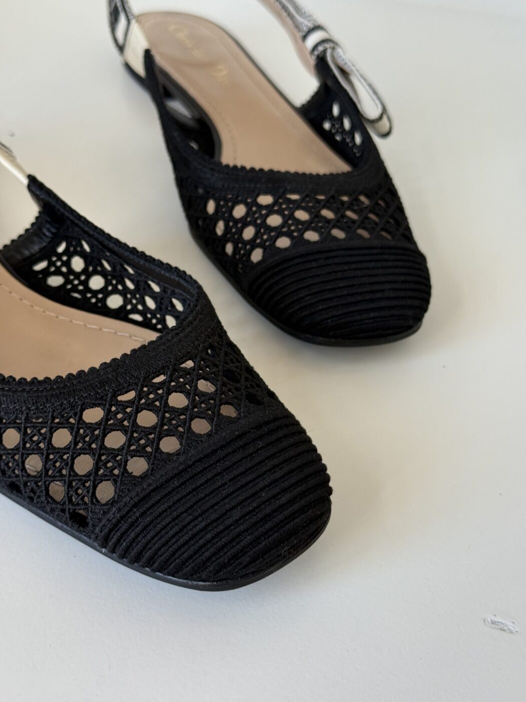 Dior Black Cannage Dior & Moi Slingback Flats 38 - Image 3