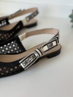 Dior Black Cannage Dior & Moi Slingback Flats 38 - Image 4