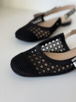 Dior Black Cannage Dior & Moi Slingback Flats 38 - Image 5