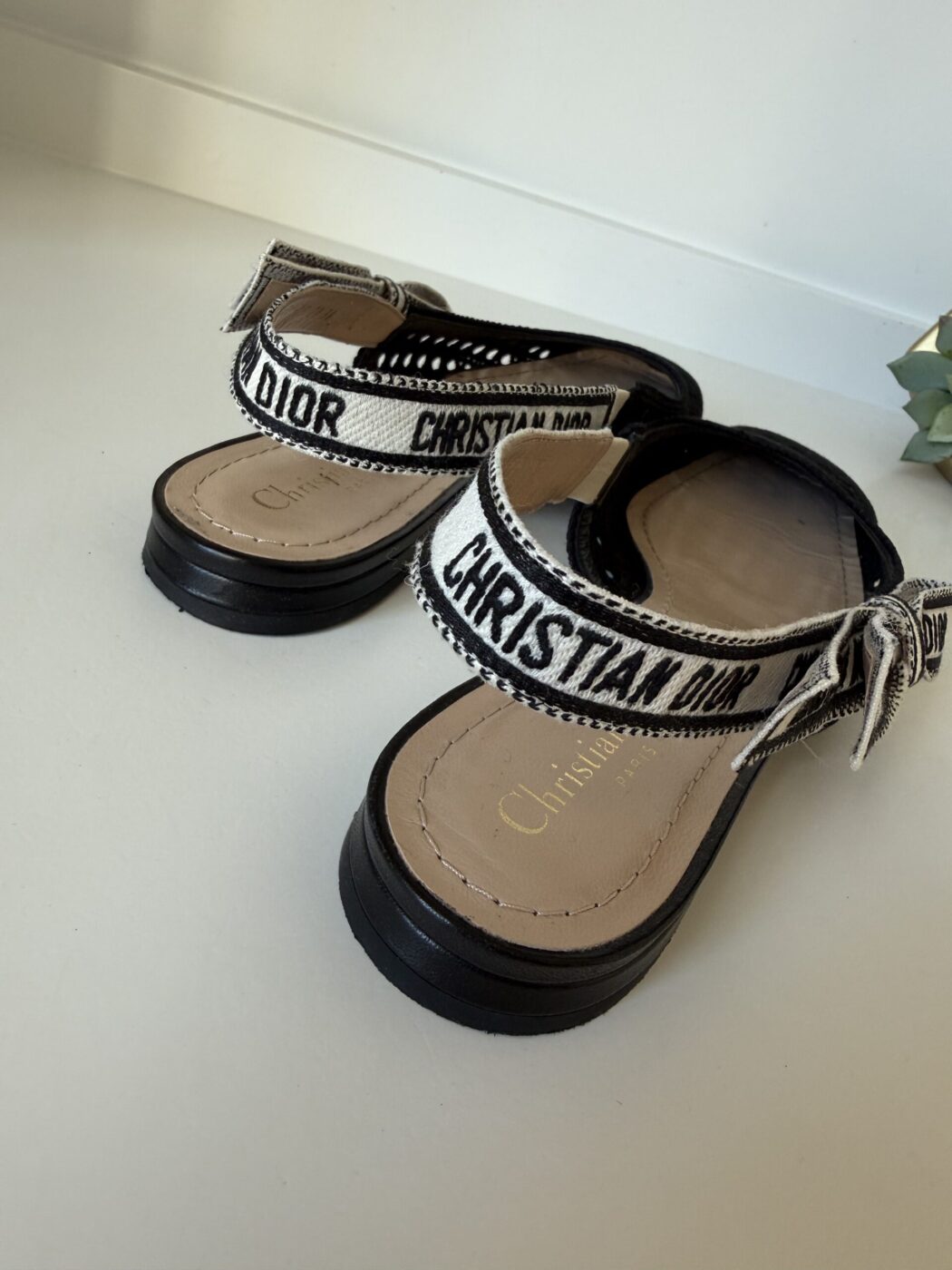 Dior Black Cannage Dior & Moi Slingback Flats 38 - Image 6