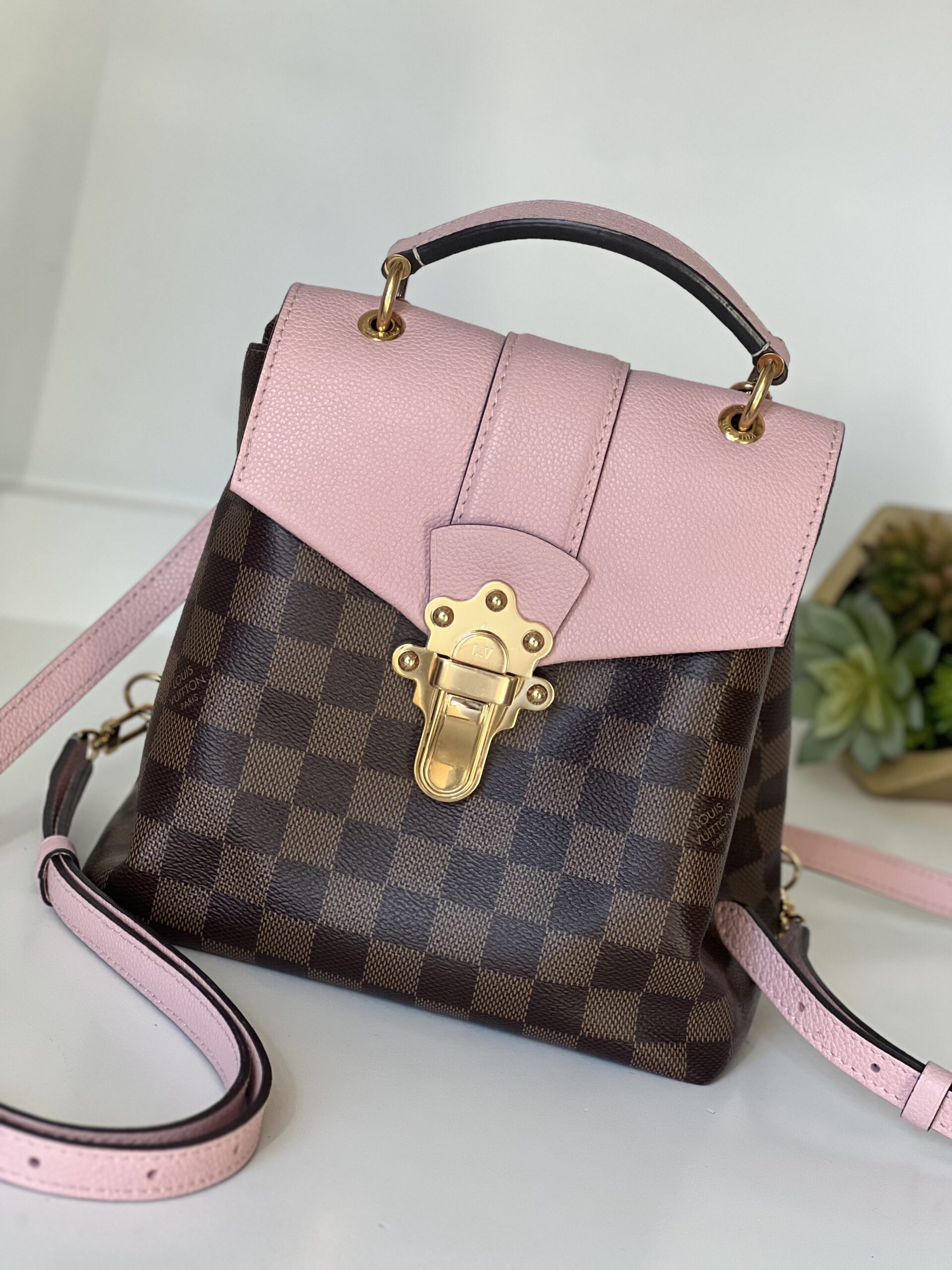 Louis Vuitton Clapton Backpack Damier Ebene Magnolia - LVLENKA