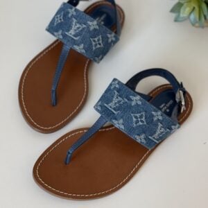 Louis Vuitton Flat Thong Denim Sandals 37.5