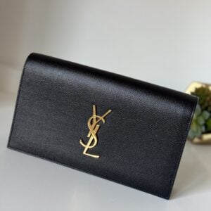 YSL Kate Clutch Black Grained Leather