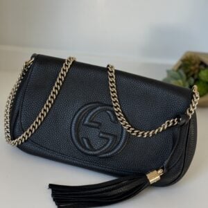Gucci Soho Flap Crossbody Black Leather