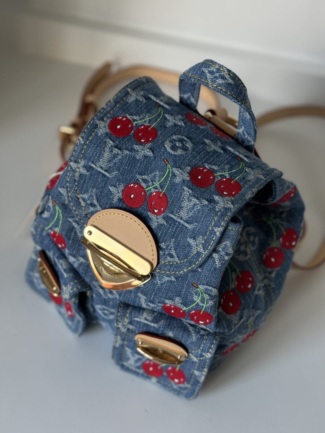 Louis Vuitton Denim Cherry Backpack - Image 3