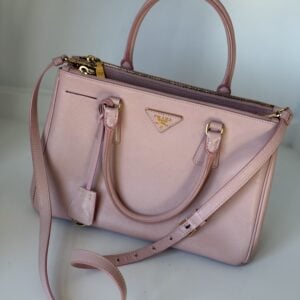 Prada Saffiano Double Zip Crossbody Pink