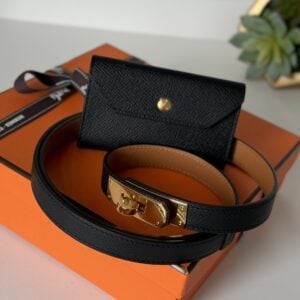 Hermes Kelly Pocket 18 Belt Epsom Leather Black