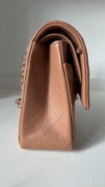 Chanel Medium Classic Double Flap Bag 22S Caramel Lambskin Light Gold Hardware - Image 3