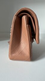 Chanel Medium Classic Double Flap Bag 22S Caramel Lambskin Light Gold Hardware - Image 4
