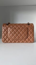 Chanel Medium Classic Double Flap Bag 22S Caramel Lambskin Light Gold Hardware - Image 5