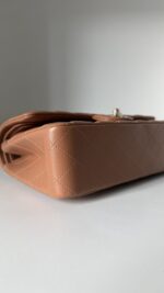 Chanel Medium Classic Double Flap Bag 22S Caramel Lambskin Light Gold Hardware - Image 7