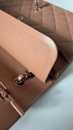 Chanel Medium Classic Double Flap Bag 22S Caramel Lambskin Light Gold Hardware - Image 11