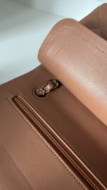 Chanel Medium Classic Double Flap Bag 22S Caramel Lambskin Light Gold Hardware - Image 12