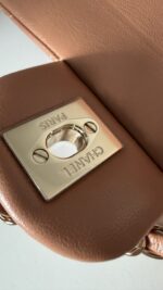 Chanel Medium Classic Double Flap Bag 22S Caramel Lambskin Light Gold Hardware - Image 13