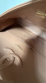 Chanel Medium Classic Double Flap Bag 22S Caramel Lambskin Light Gold Hardware - Image 15