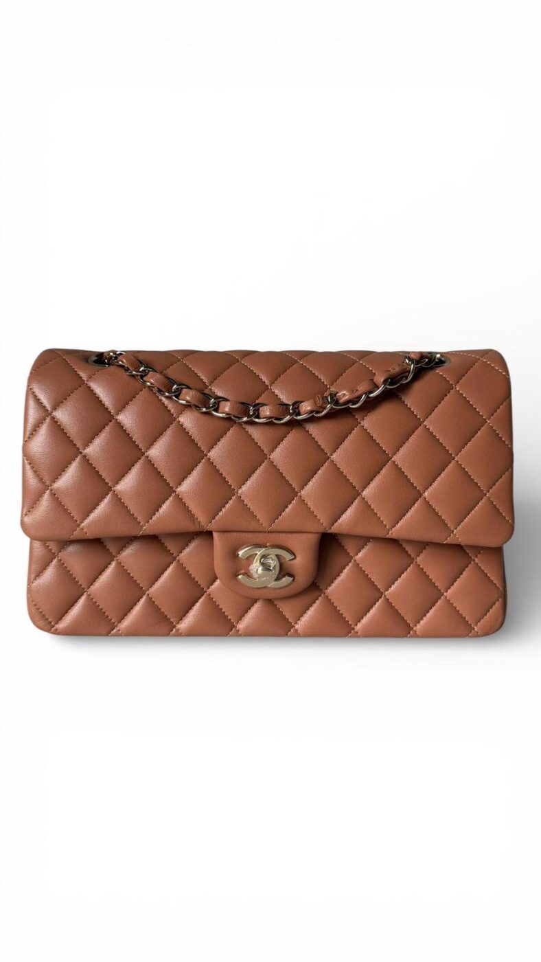 ce24b925-eb09-4060-bebf-170ba258f455 Chanel Medium Classic Double Flap Bag 22S Caramel Lambskin Light Gold Hardware - Image 1
