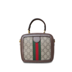 Gucci GG Supreme Monogram Mini Ophidia Top Handle Square Shoulder Bag Beige Ebony New Acero - Image 2