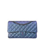 Chanel Medium Classic Double Flap Bag Purple Iridescent Caviar Mermaid Hardware