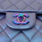 Chanel Medium Classic Double Flap Bag Purple Iridescent Caviar Mermaid Hardware - Image 7
