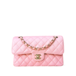 Chanel Iridescent Caviar Quilted Small Double Flap Rose Pink