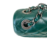 Chanel Double Flap Zipped Crinkled Lambskin Dark Green RHW Crossbody - Image 3