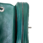 Chanel Double Flap Zipped Crinkled Lambskin Dark Green RHW Crossbody - Image 4