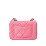 Chanel Lambskin Enamel Quilted Pending CC Mini Square Flap Pink - Image 2