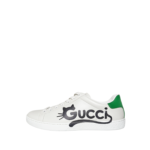 Gucci Ace Cat Tennis Shoes White Green 38.5 Women