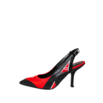 Louis Vuitton Slingback Pumps Black Red Satin 38