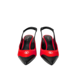 Louis Vuitton Slingback Pumps Black Red Satin 38 - Image 2