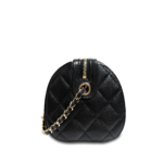 Chanel Black Caviar Quilted Barrel Roller Papillon With Chain Black Crossbody - Image 4