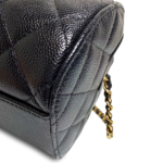 Chanel Black Caviar Quilted Barrel Roller Papillon With Chain Black Crossbody - Image 6