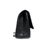 Chanel Reissue 2.55 Jumbo Flap Chevron Sheepskin Black On Black Shoulder Bag - Image 4