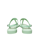 Chanel Lambskin Patent Chain CC Logo Thong Flat Sandals 38.5 Green - Image 4