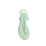Chanel Lambskin Patent Chain CC Logo Thong Flat Sandals 38.5 Green - Image 3