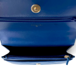 Chanel Shiny Goatskin Quilted Chanel 19 Wallet On Chain WOC Blue MHW - Image 6