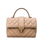 Chanel Calfskin Quilted Chevron In The City Bag Beige