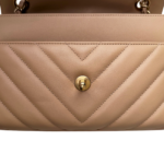 Chanel Calfskin Quilted Chevron In The City Bag Beige - Image 9
