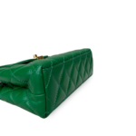 Chanel Shiny Aged Calfskin Quilted Nano Kelly Shopper Green - Image 5