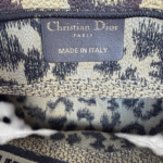Christian Dior Canvas Mizza Embroidered Small Leopard Book Tote Beige - Image 10